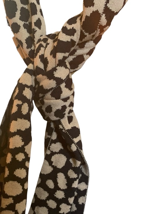 VERA BRADLEY NEW Leopard Cheetah Animal Print Black & Tan Scarf - Picture 5 of 6